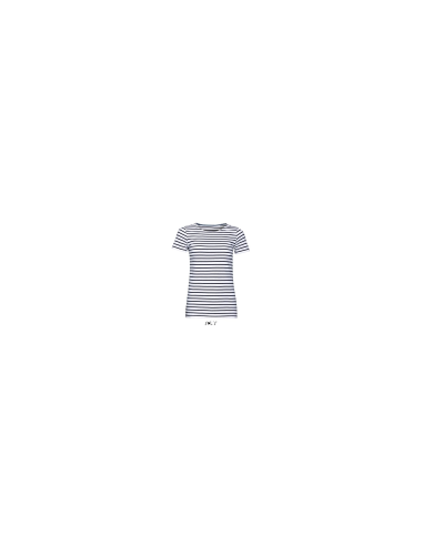 SOL'S MILES WOMEN - ROUND NECK STRIPED T-SHIRT