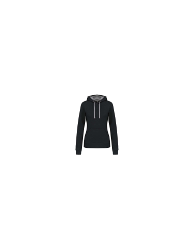 LADIES’ CONTRAST HOODED SWEATSHIRT