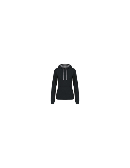 LADIES’ CONTRAST HOODED SWEATSHIRT