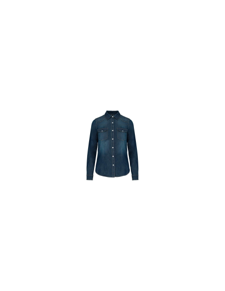 LADIES' LONG-SLEEVED DENIM SHIRT