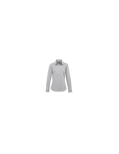 WOMEN'S LONG SLEEVE GINGHAM MICROCHECK SHIRT