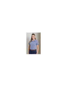 WOMEN'S SHORT SLEEVE GINGHAM MICROCHECK SHIRT