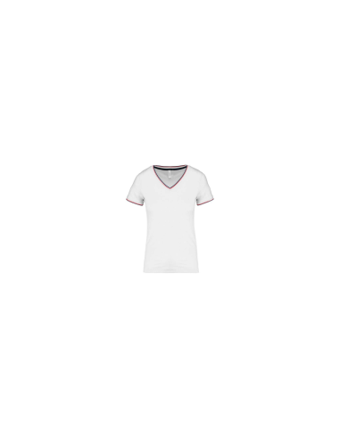 LADIES' PIQUÉ KNIT V-NECK T-SHIRT