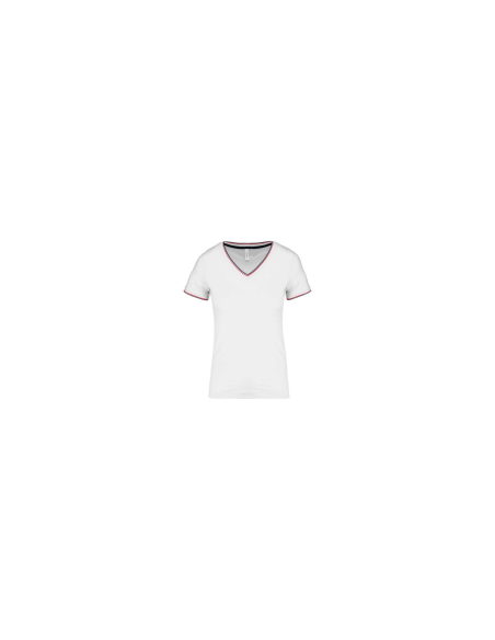 LADIES' PIQUÉ KNIT V-NECK T-SHIRT