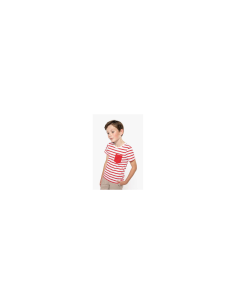KIDS' STRIPED SHORT SLEEVE SAILOR T-SHIRT WITH POCKET