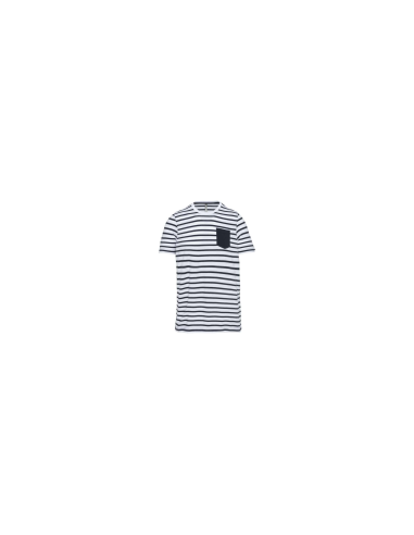 KIDS' STRIPED SHORT SLEEVE SAILOR T-SHIRT WITH POCKET