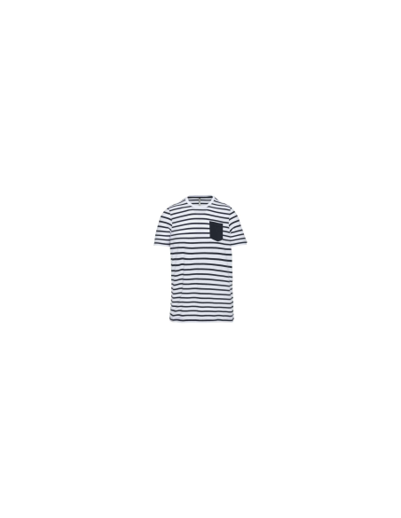 KIDS' STRIPED SHORT SLEEVE SAILOR T-SHIRT WITH POCKET