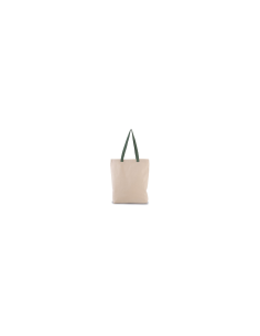 SHOPPER BAG WITH GUSSET AND CONTRAST COLOUR HANDLE