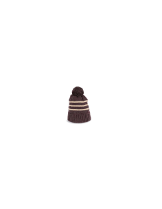 KNITTED STRIPED BEANIE IN RECYCLED YARN