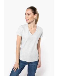 LADIES' SHORT-SLEEVED V-NECK T-SHIRT
