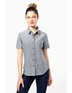 LADIES' SHORT-SLEEVED OXFORD SHIRT