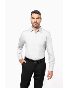 MEN'S LONG-SLEEVED COTTON POPLIN SHIRT