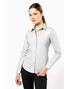 LADIES' LONG-SLEEVED COTTON POPLIN SHIRT