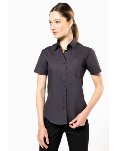 LADIES' SHORT-SLEEVED COTTON POPLIN SHIRT