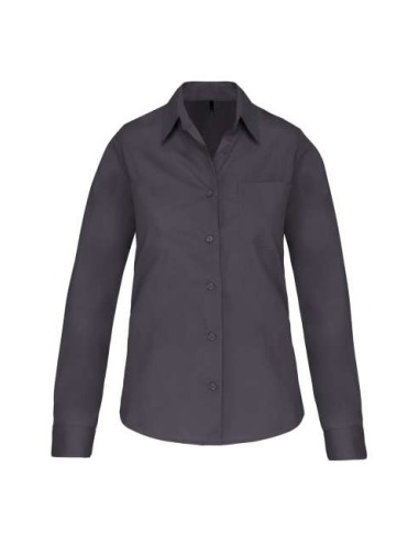 LADIES' LONG-SLEEVED COTTON POPLIN SHIRT