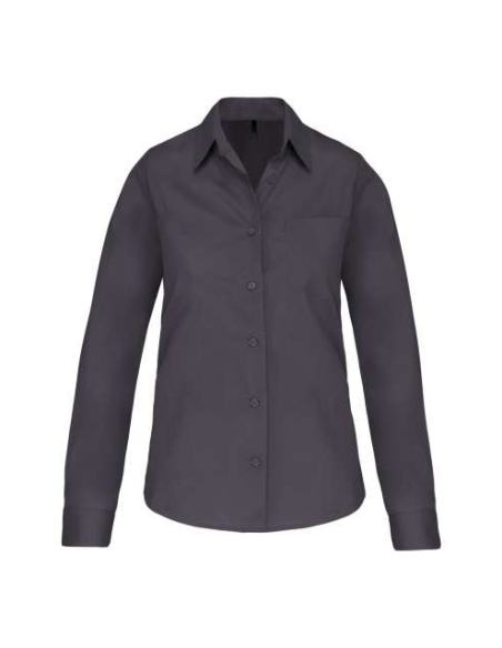 LADIES' LONG-SLEEVED COTTON POPLIN SHIRT