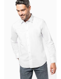 LONG-SLEEVED COTTON/ELASTANE SHIRT