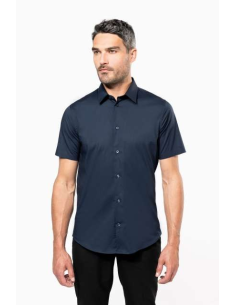 SHORT-SLEEVED COTTON/ELASTANE SHIRT