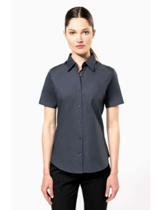 LADIES' SHORT-SLEEVED COTTON/ELASTANE SHIRT