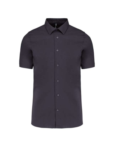 SHORT-SLEEVED COTTON/ELASTANE SHIRT