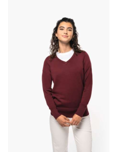 LADIES' V-NECK JUMPER
