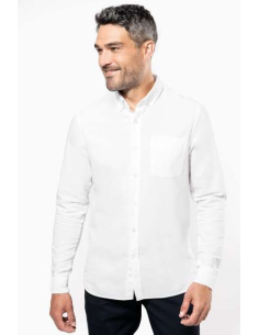 LONG-SLEEVED WASHED OXFORD COTTON SHIRT
