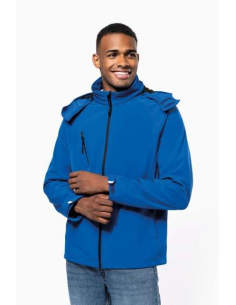 MEN'S DETACHABLE HOODED SOFTSHELL JACKET
