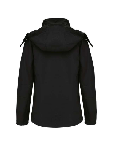 LADIES' DETACHABLE HOODED SOFTSHELL JACKET