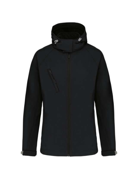 LADIES' DETACHABLE HOODED SOFTSHELL JACKET