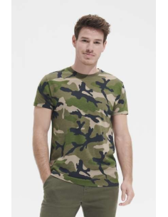 SOL'S CAMO MEN - ROUND COLLAR T-SHIRT