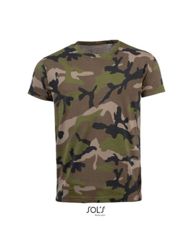 SOL'S CAMO MEN - ROUND COLLAR T-SHIRT