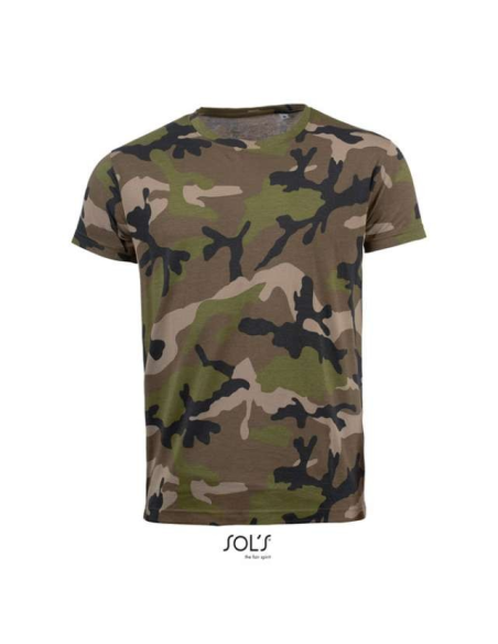 SOL'S CAMO MEN - ROUND COLLAR T-SHIRT
