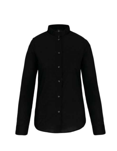 LADIES' LONG-SLEEVED MANDARIN COLLAR SHIRT