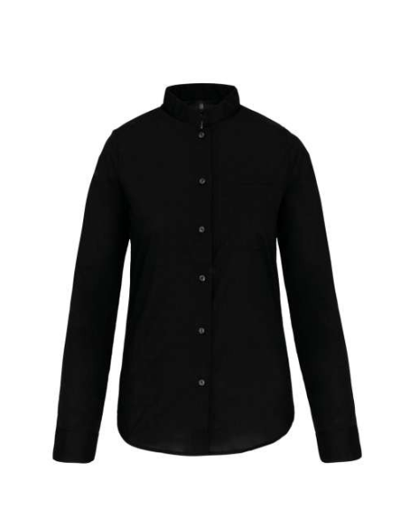 LADIES' LONG-SLEEVED MANDARIN COLLAR SHIRT