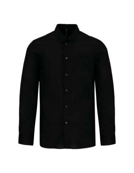 MEN'S LONG-SLEEVED MANDARIN COLLAR SHIRT