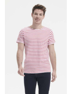 SOL'S MILES MEN - ROUND NECK STRIPED T-SHIRT