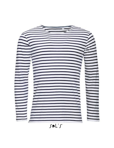 SOL'S MARINE MEN - LONG SLEEVE STRIPED T-SHIRT