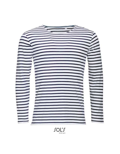 SOL'S MARINE MEN - LONG SLEEVE STRIPED T-SHIRT