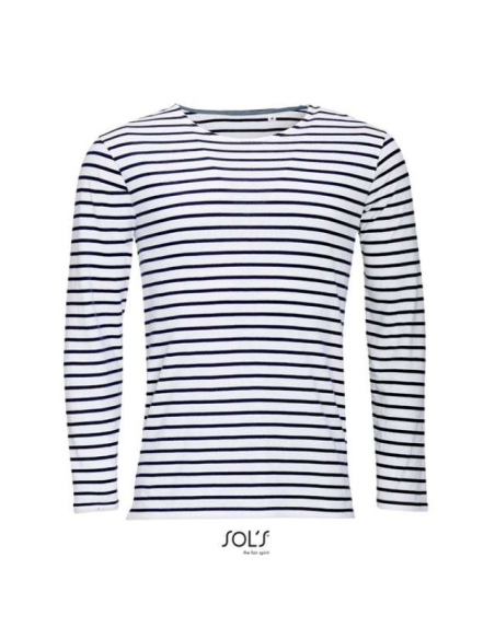 SOL'S MARINE MEN - LONG SLEEVE STRIPED T-SHIRT