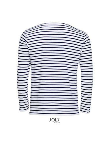 SOL'S MARINE MEN - LONG SLEEVE STRIPED T-SHIRT