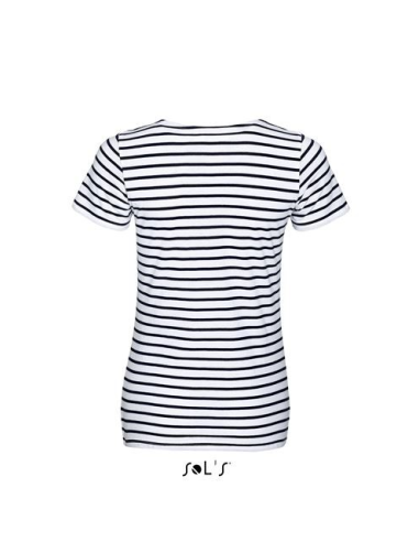 SOL'S MILES WOMEN - ROUND NECK STRIPED T-SHIRT