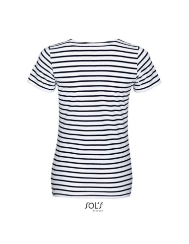 SOL'S MILES WOMEN - ROUND NECK STRIPED T-SHIRT