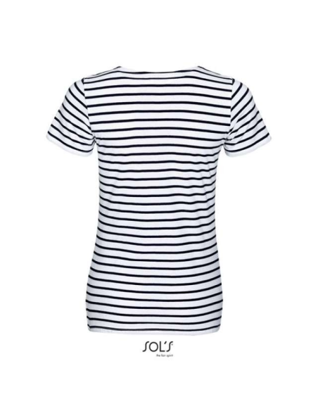SOL'S MILES WOMEN - ROUND NECK STRIPED T-SHIRT