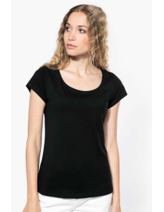 LADIES’ BOAT NECK SHORT-SLEEVED T-SHIRT