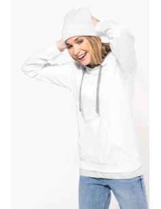LADIES’ CONTRAST HOODED SWEATSHIRT
