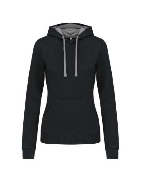 LADIES’ CONTRAST HOODED SWEATSHIRT