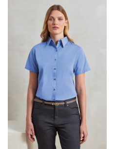 WOMEN'S SHORT SLEEVE POPLIN BLOUSE