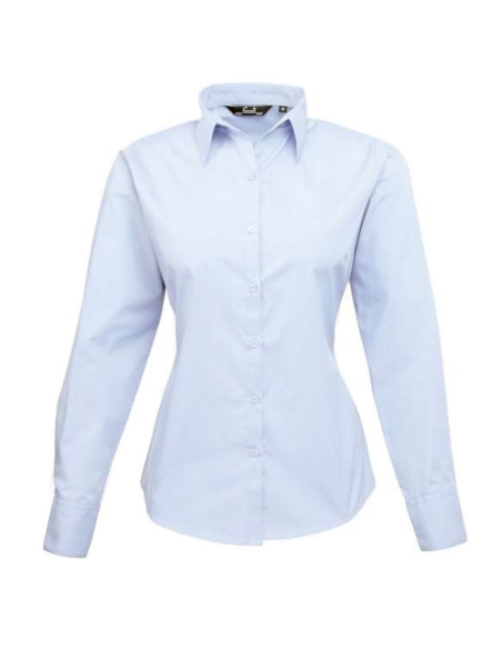 WOMEN'S LONG SLEEVE POPLIN BLOUSE