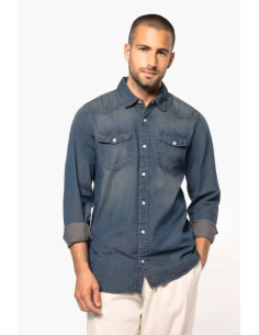 MEN'S LONG-SLEEVED DENIM SHIRT