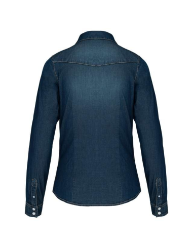 LADIES' LONG-SLEEVED DENIM SHIRT
